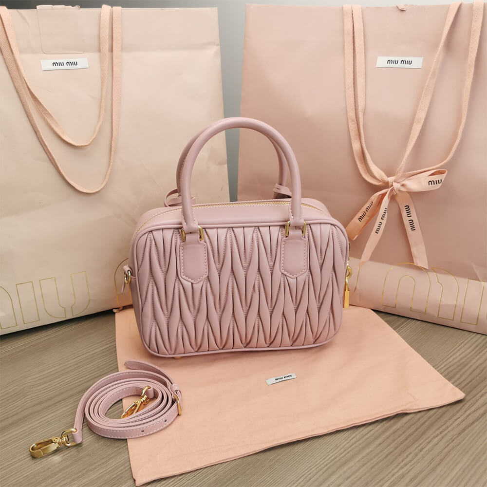 Matelasse nappa leather top-handle bag